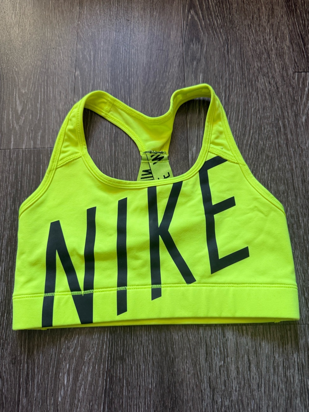 Nike Women's Neon Yellow Sports Bra, Size Small